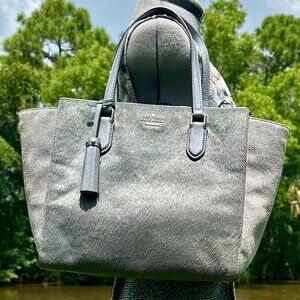 kate spade Laurel Way Suede & Hair-Calf Hadlee Tote Bag Smokey Pearl